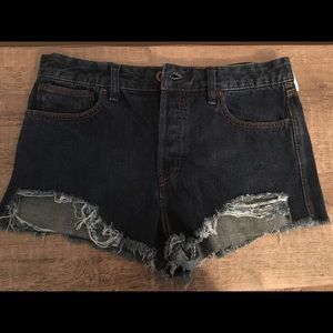 Free People Raw Hem Jean Shorts